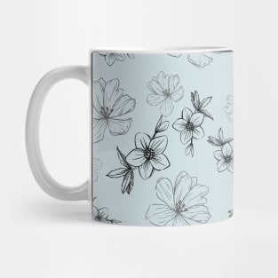 Blue flower floral pattern Mug